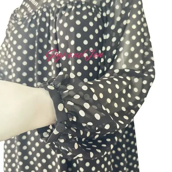 Kate spade Domino Dot Swing Dress Size Medium Black - Picture 9 of 9